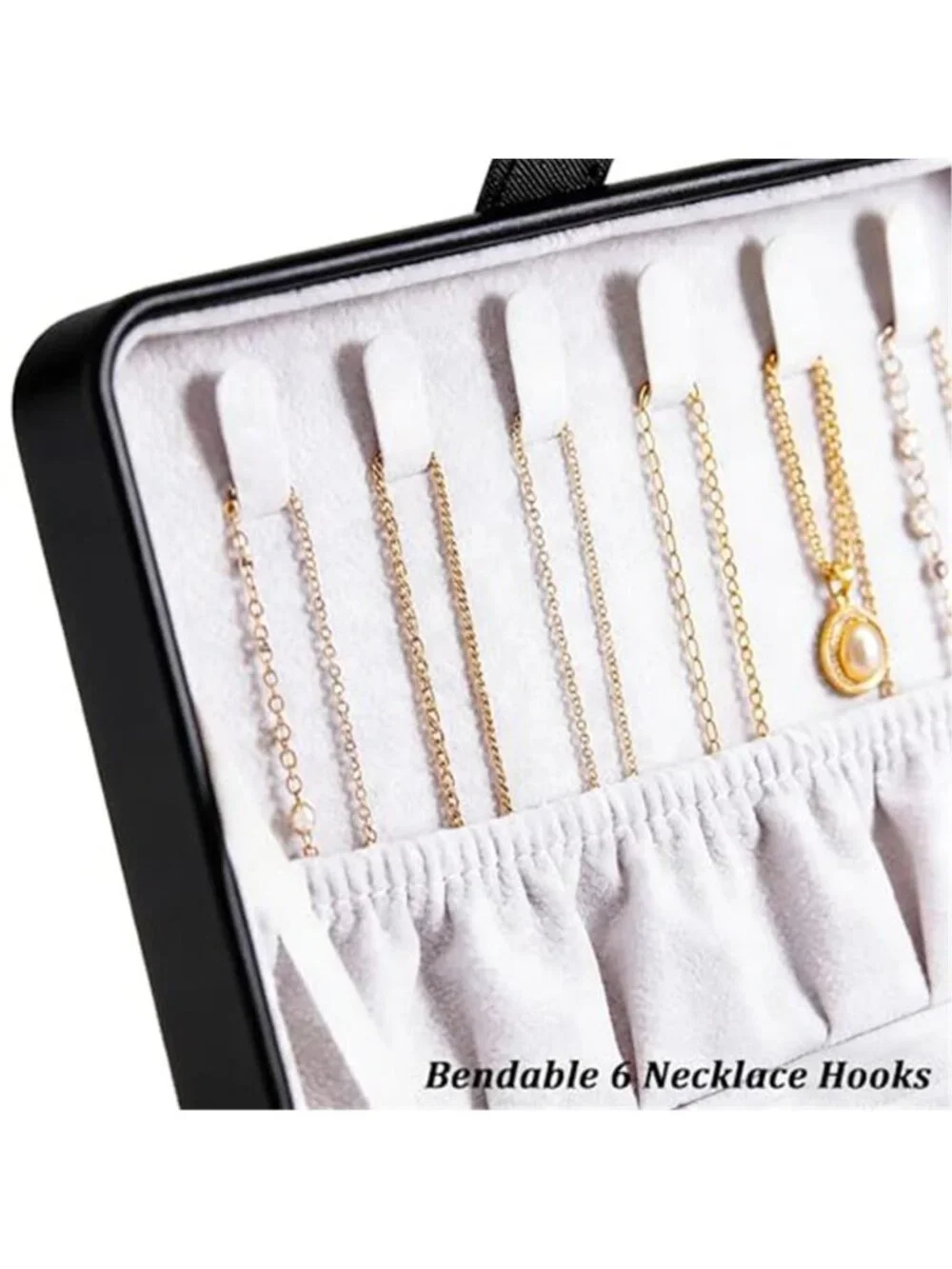 Travel Jewelry Organizer Case Earrings Rings Necklace Storage Box Faux Leather